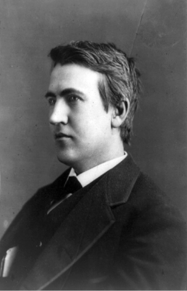 []{#c10752_005.xhtml#fig_010}[[Figure 5.10](#c10752_005.xhtml#fig_010a)]{.figureLabel} Thomas A. Edison in 1882, the year his first coal-fired electricity-generating station began operating in lower Manhattan. Library of Congress photograph.