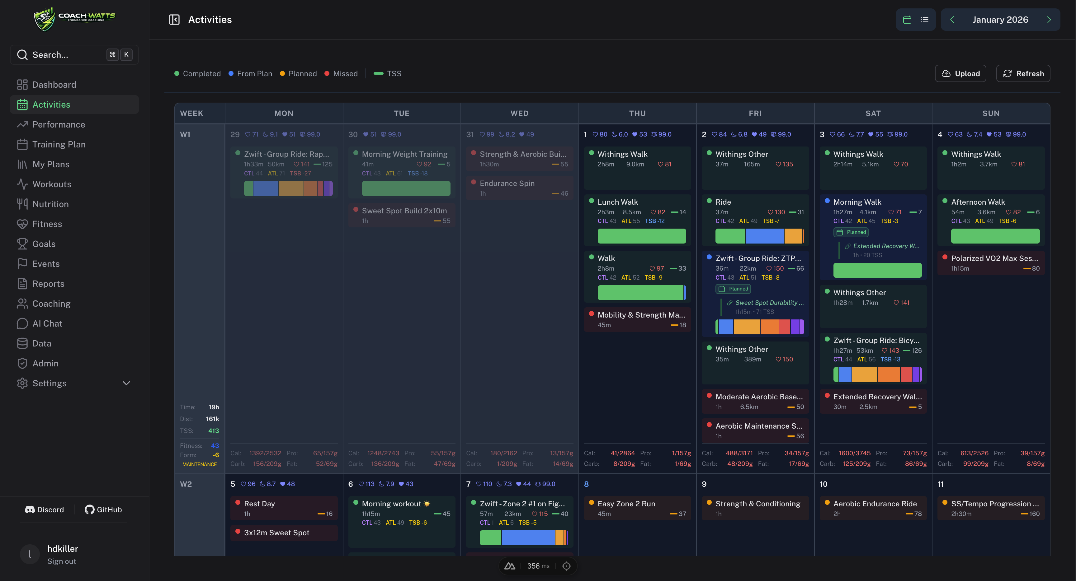 Activity Calendar