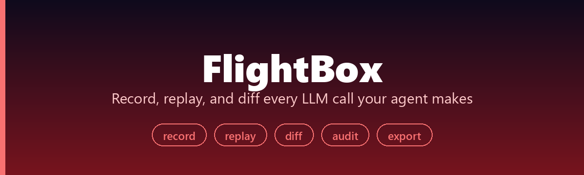 FlightBox — record, replay, and diff every LLM call your agent makes