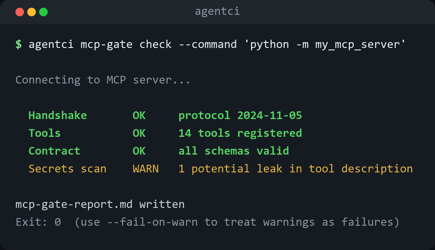agentci mcp-gate check