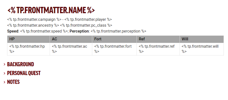 example of templater