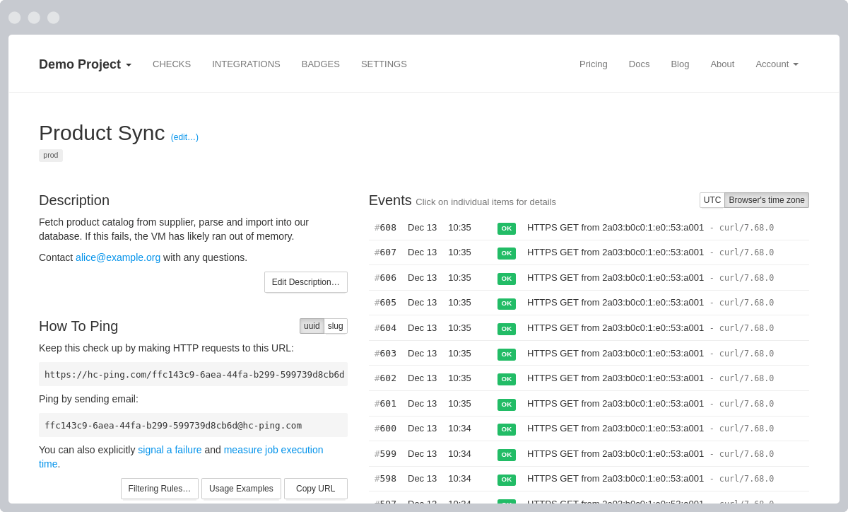 Check Details Page Screenshot of Check Details page