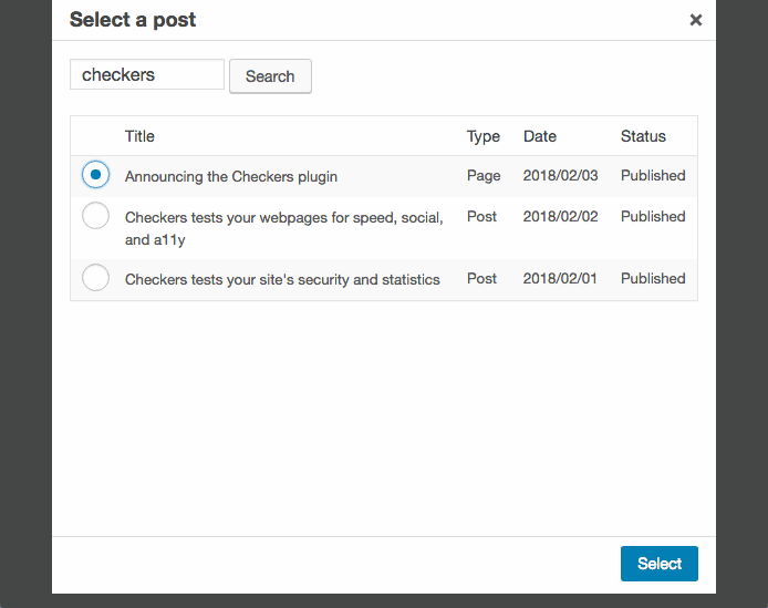 Or search your posts and pages.