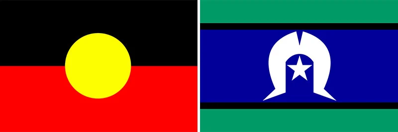 Aboriginal flag and Torres Strait Islander flag