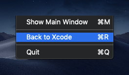 Back to xcode