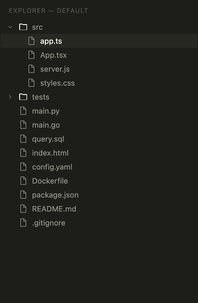 Explorer with default icons