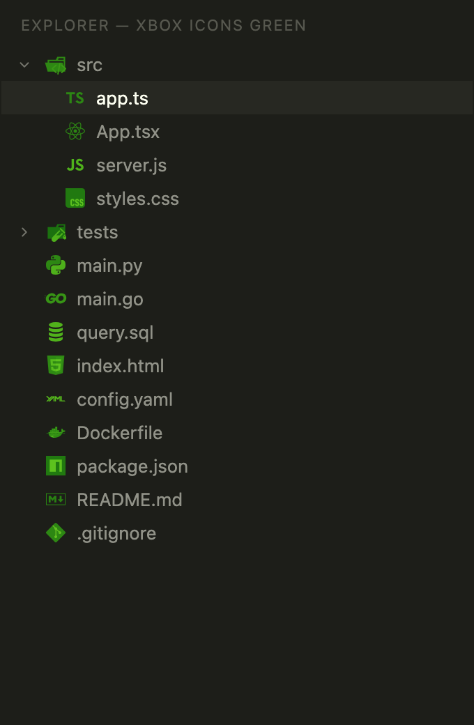 Explorer with XBOX Icons Green