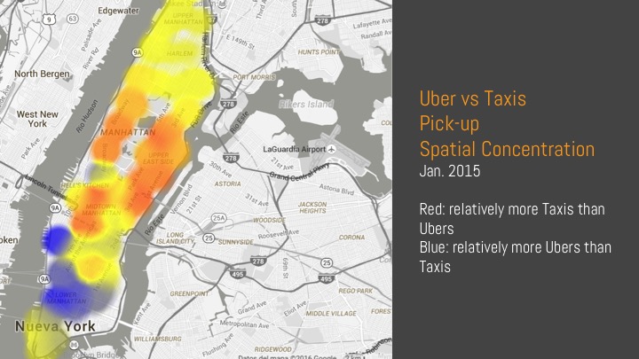 Uber/Taxi proportion across different clusters