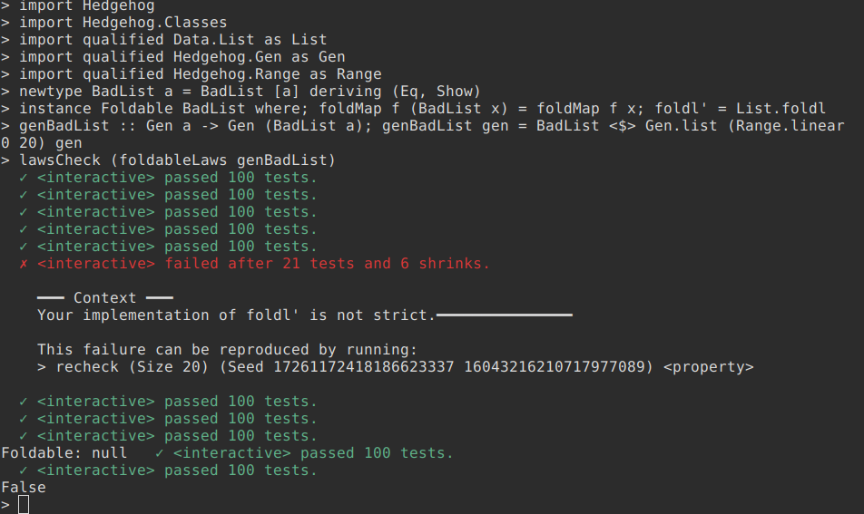 Here we can see a definition of foldl' that does not accumulate strictly alt text