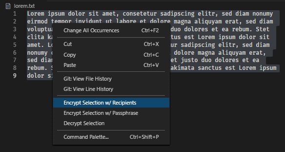 Editor context menu