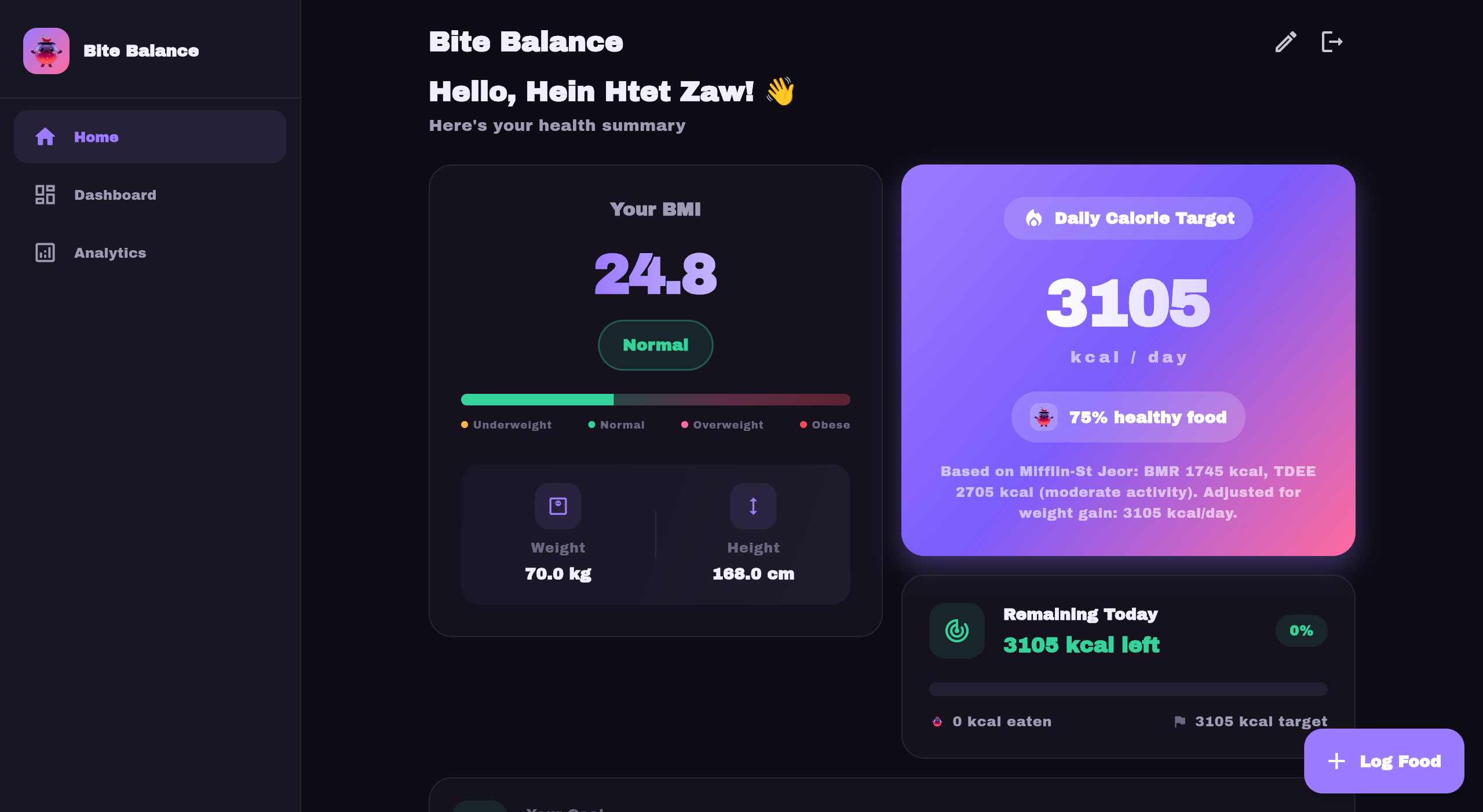 BiteBalance screenshot
