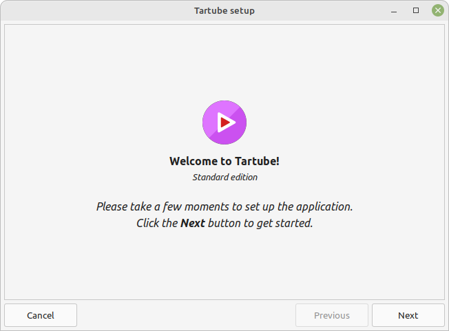 Tartube's setup window