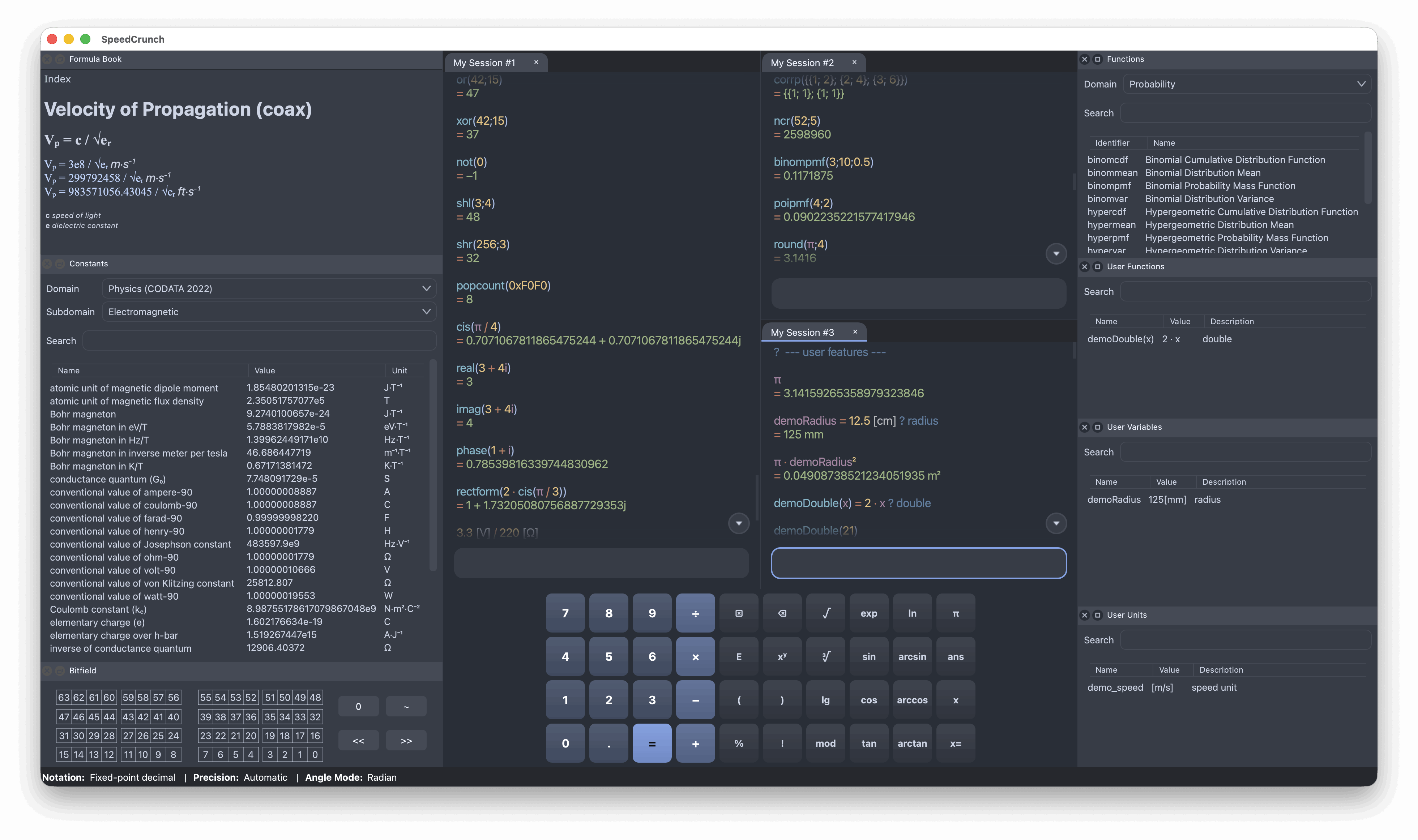 SpeedCrunch screenshot
