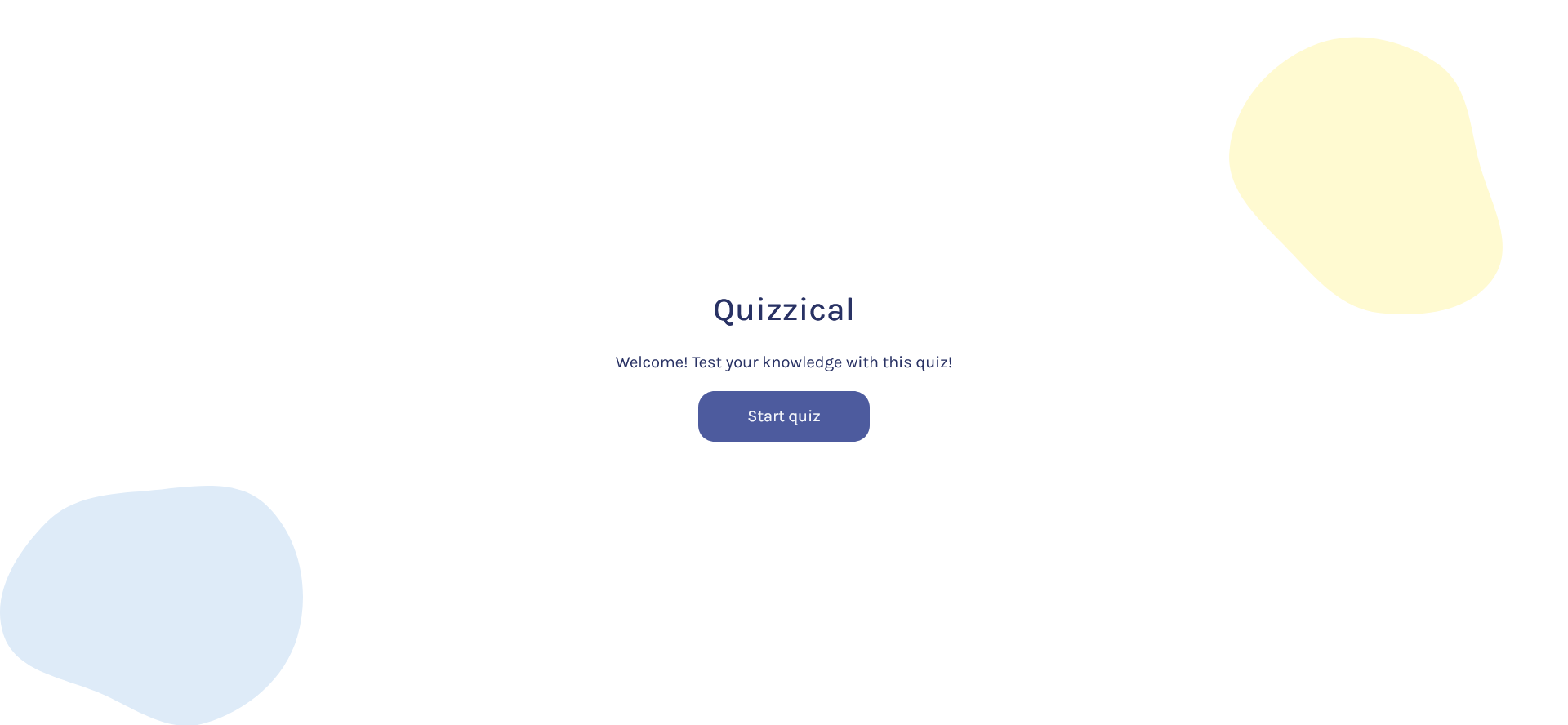 Screenshot of the start of Quizzical's quiz game