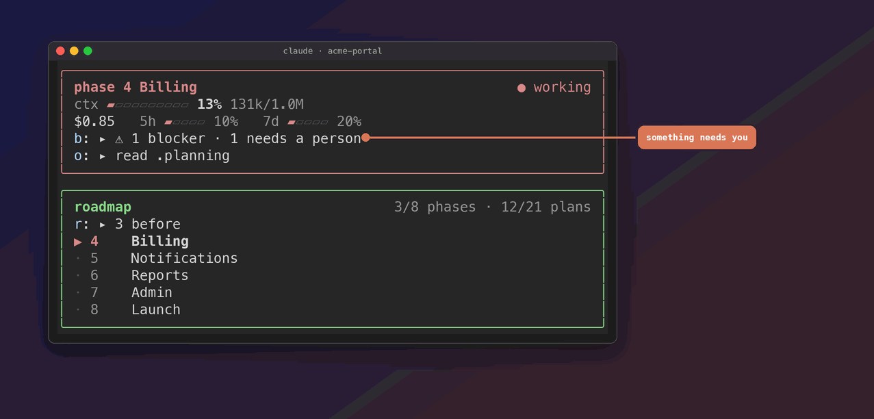 gsd-status-mod running in Claude Code