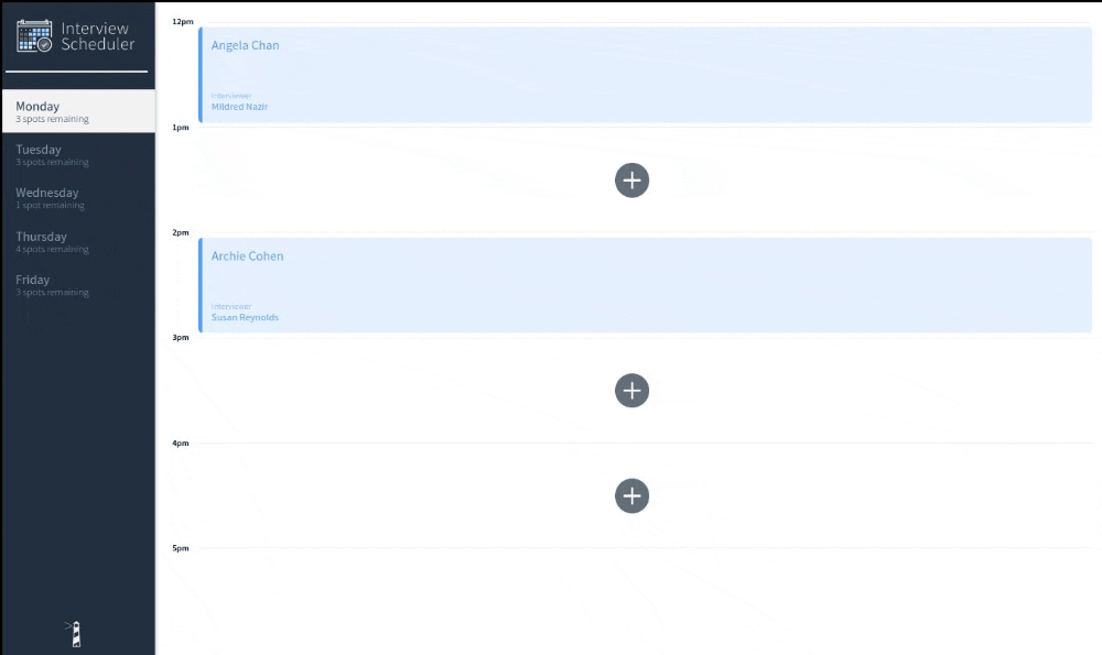 GitHub - helenohyeah/scheduler: A single-page React project that allows ...
