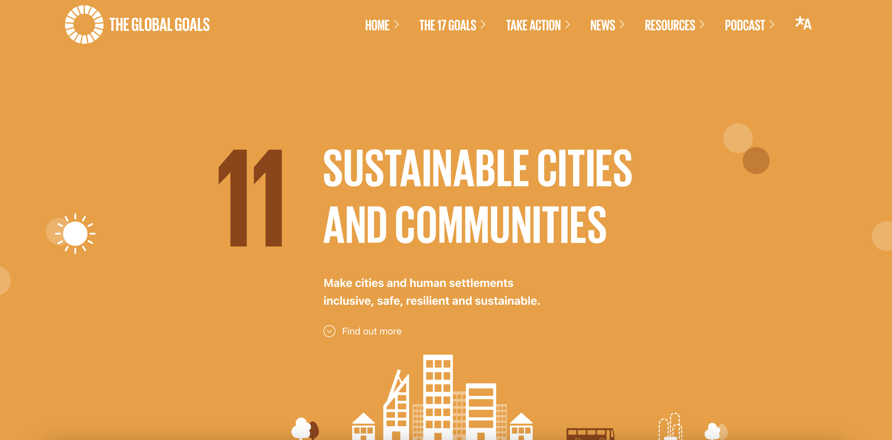 The Global Goals landing page