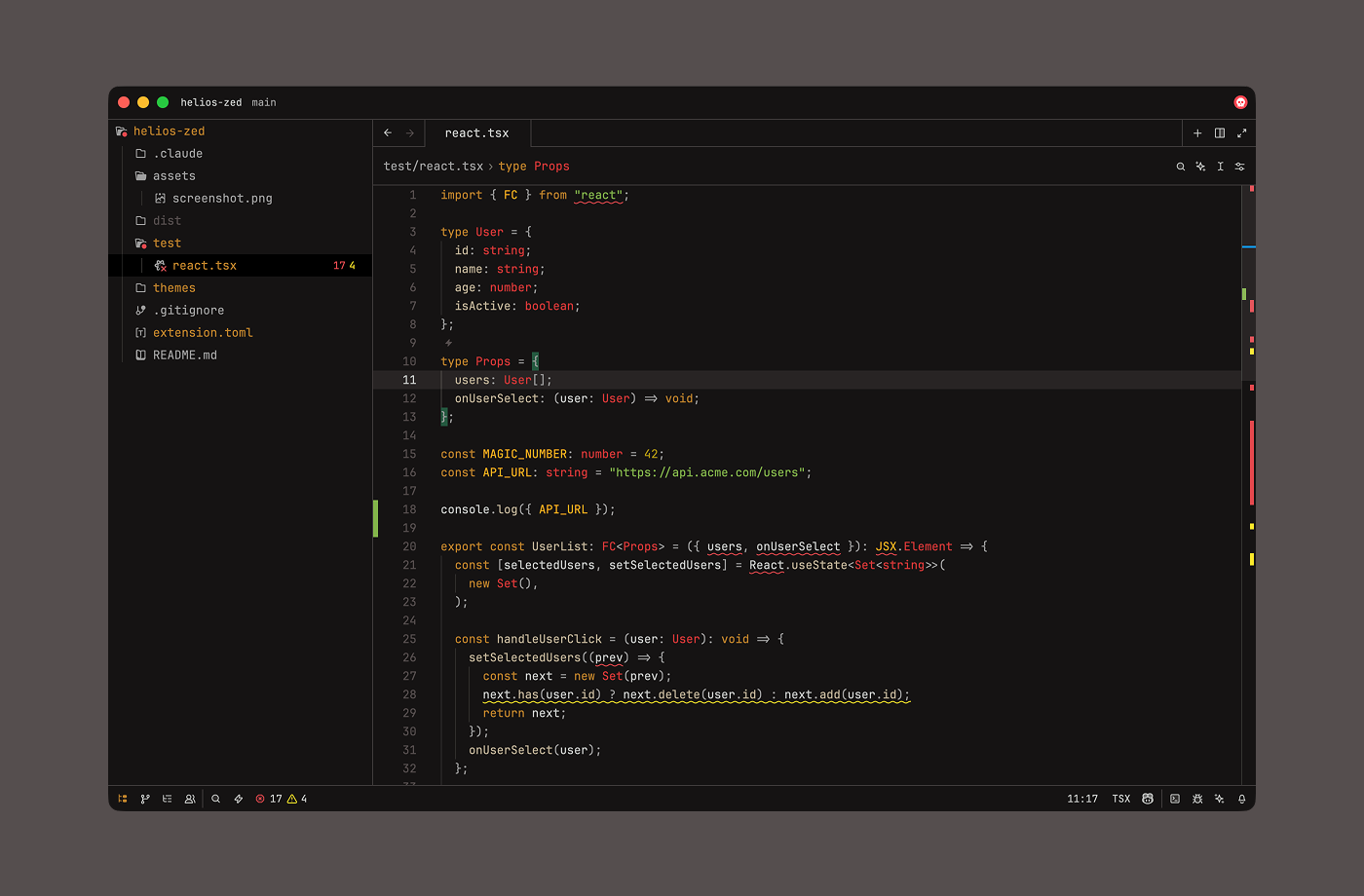 Helios theme for Zed