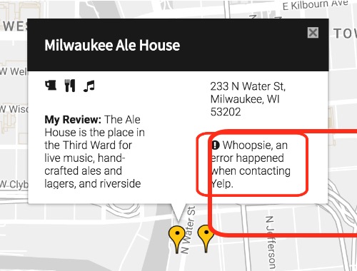 Yelp error