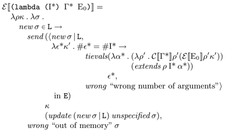 R5RS denotational semantics for evaluating lambdas