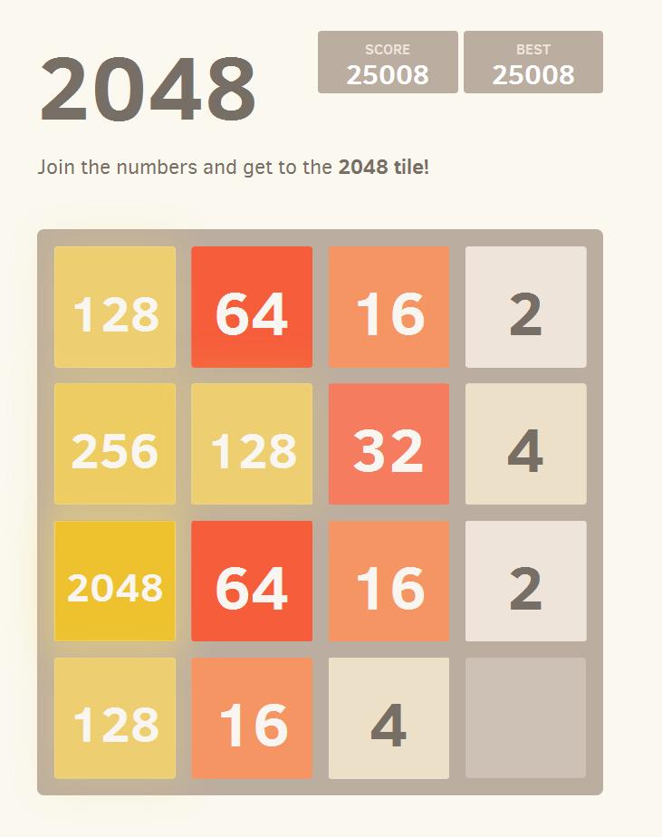 How to represent the game state of 2048