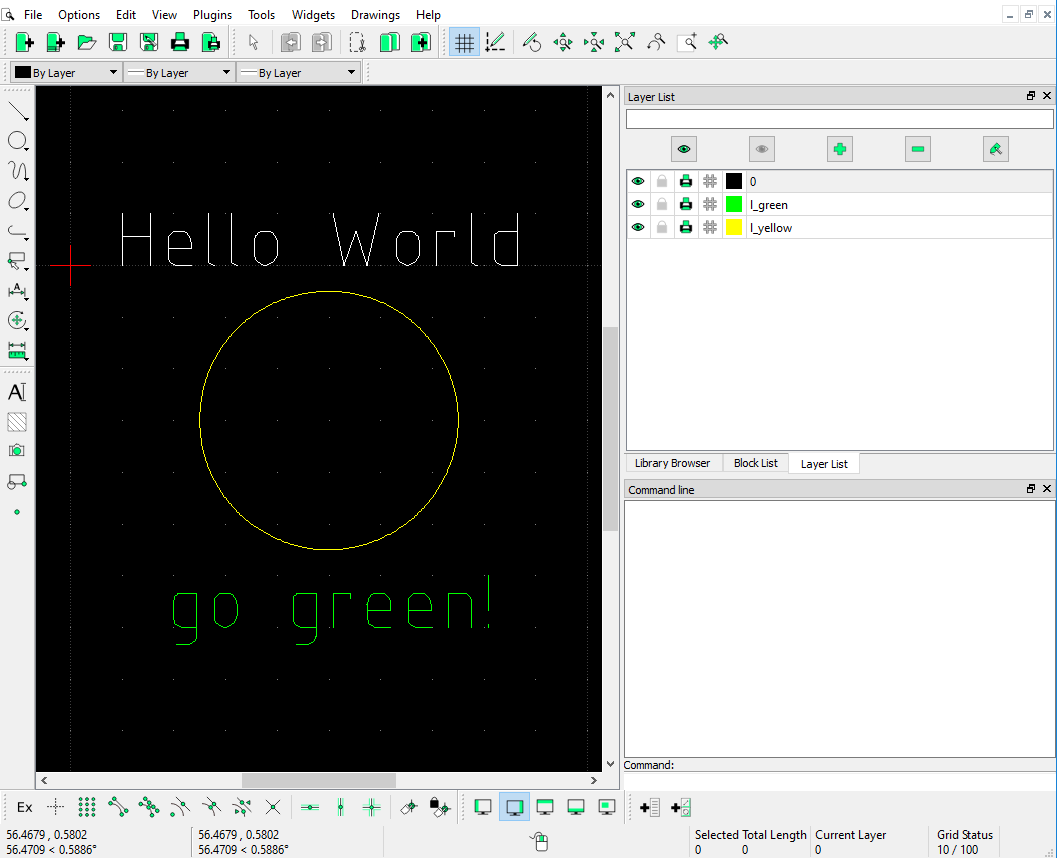 example in LibreCAD
