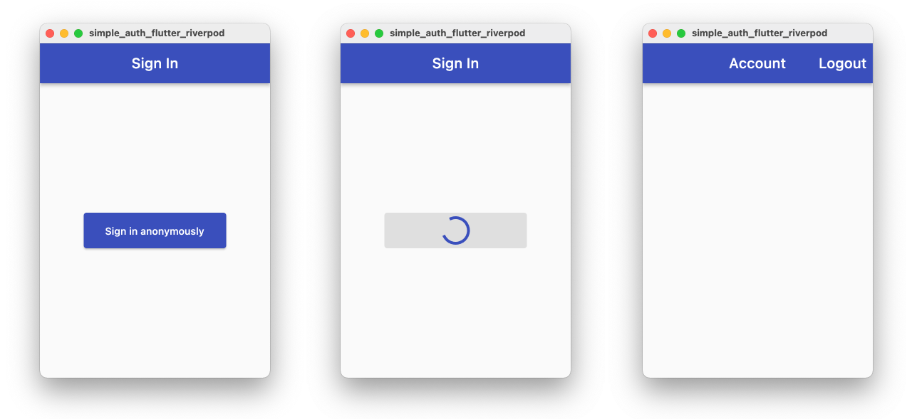 Sign in screen flows