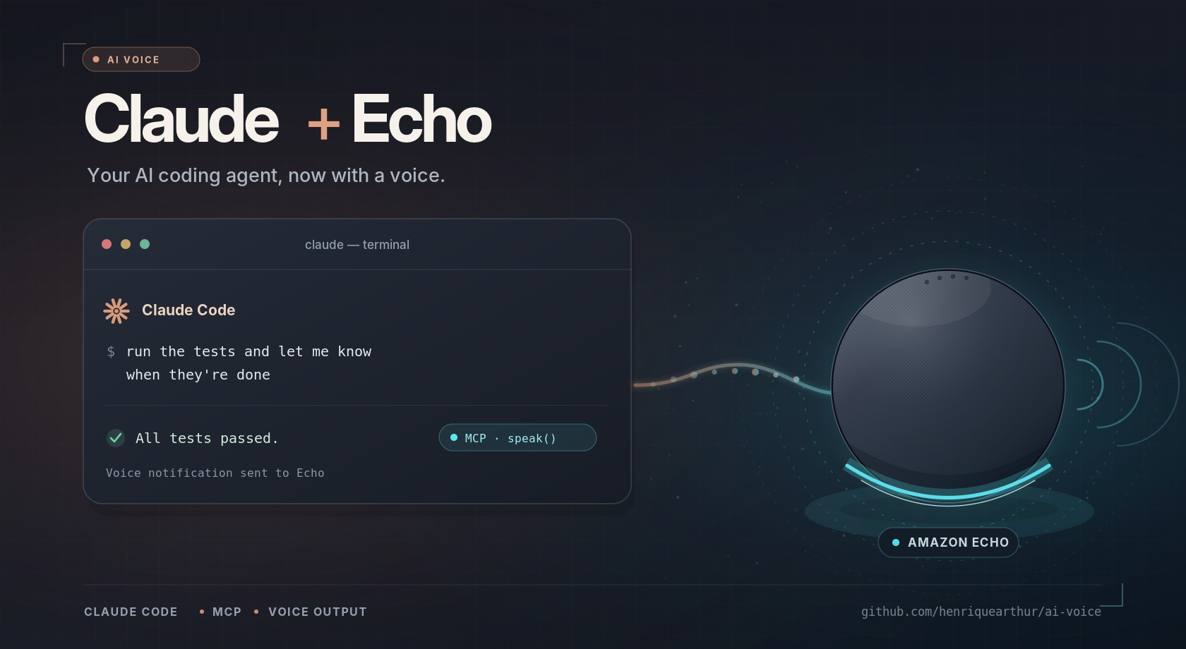 Claude + Echo: your AI coding agent, now with a voice