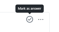 Option showing to mark the answer as answered