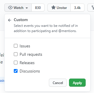 Menu showing how to check to enable option to watch notifications