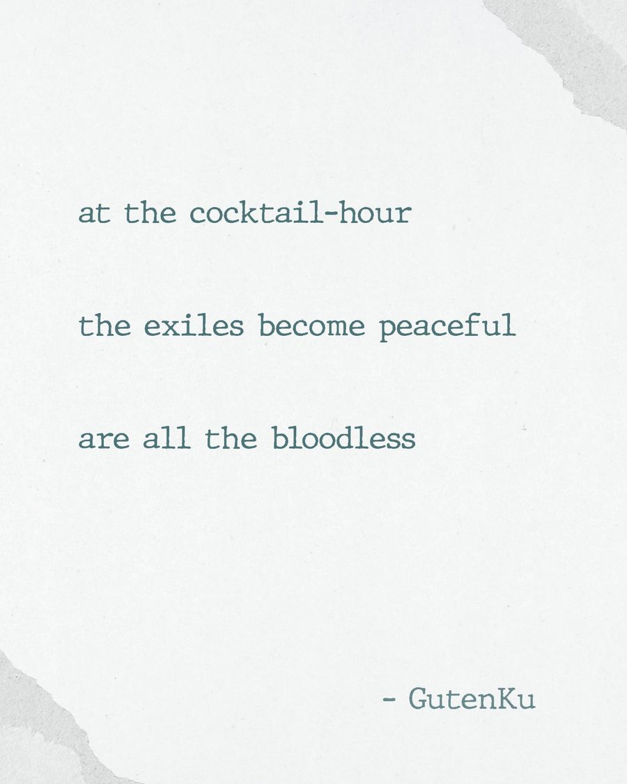 Today’s haiku card from GutenKu: three verses set over an ink painting