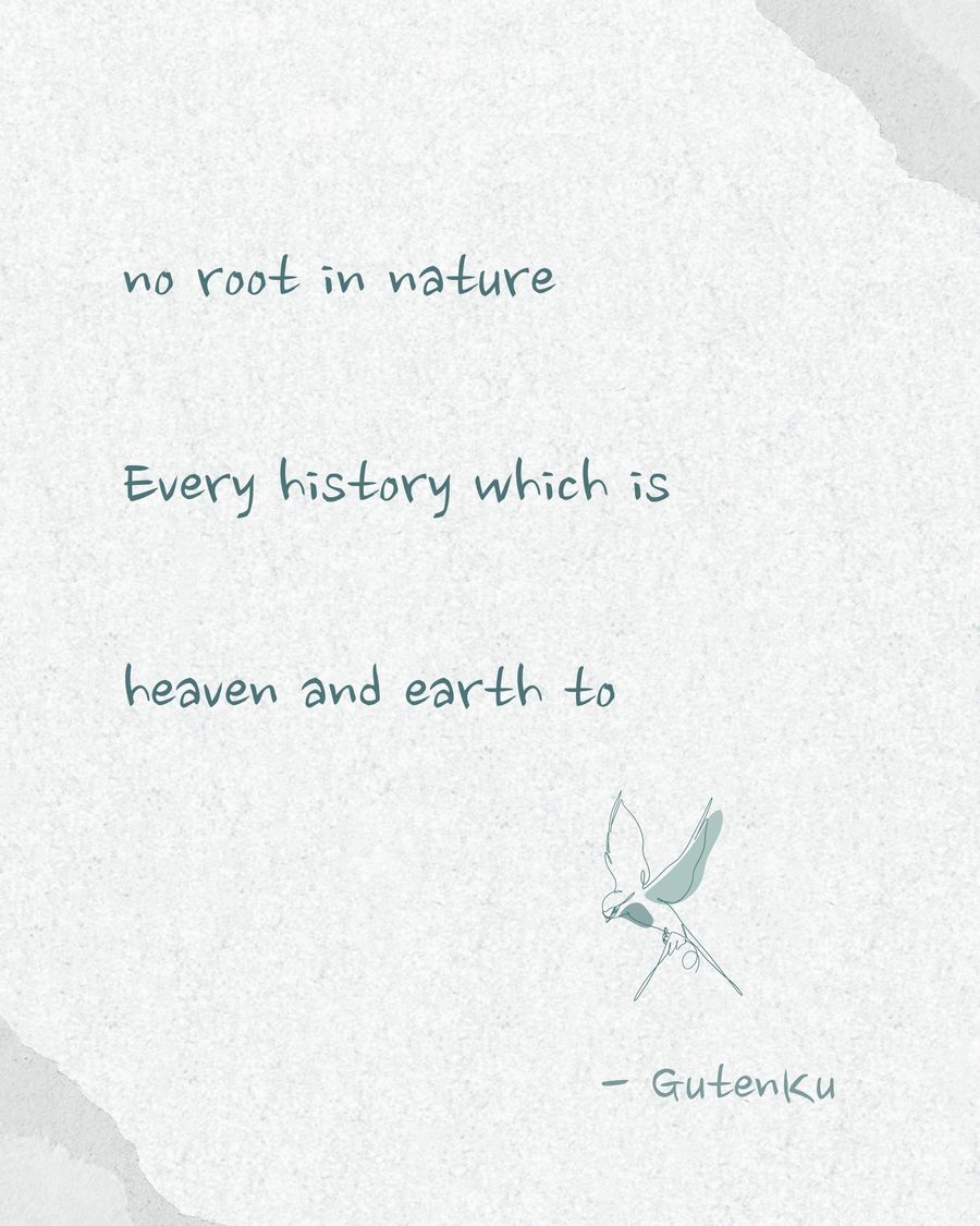 Today’s haiku card from GutenKu: three verses set over an ink painting