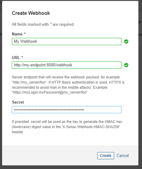 Webhook screenshot