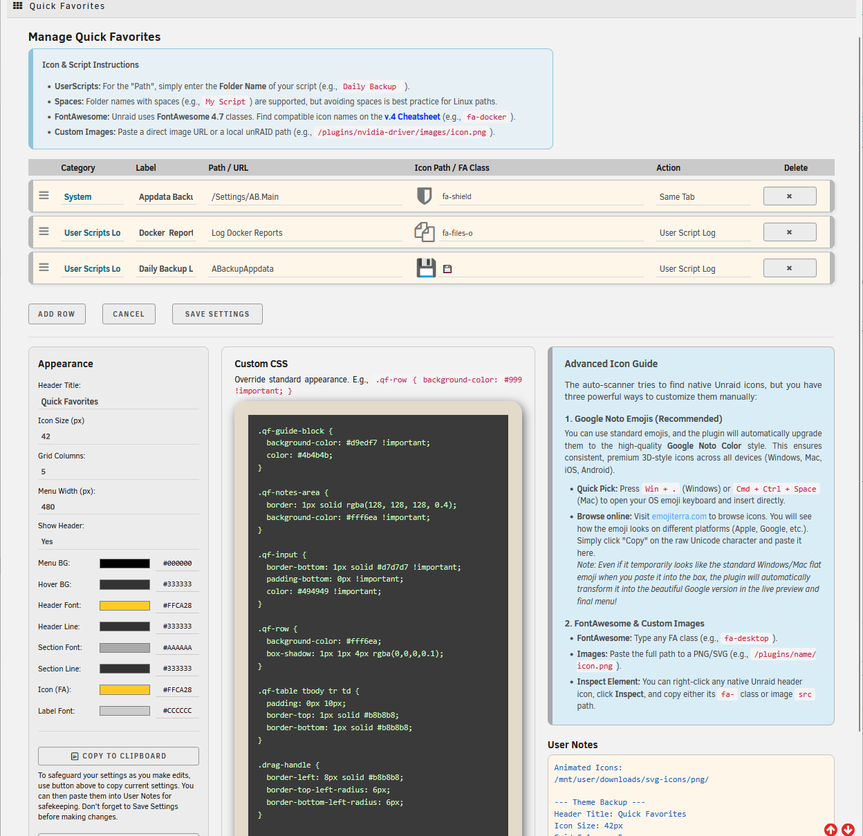 Custom CSS