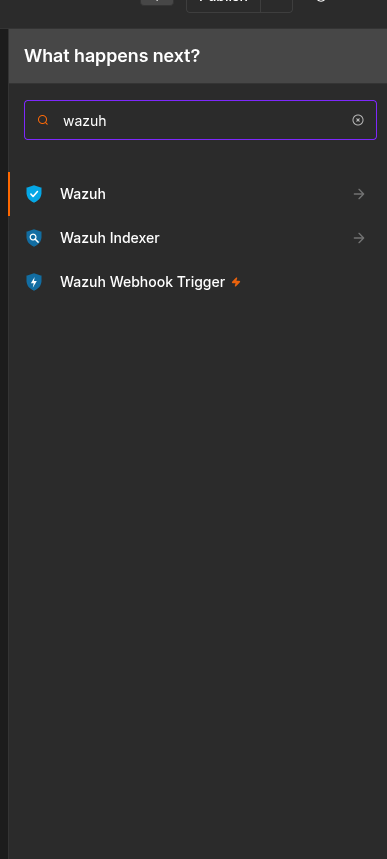 Los nodos Wazuh en el buscador de n8n