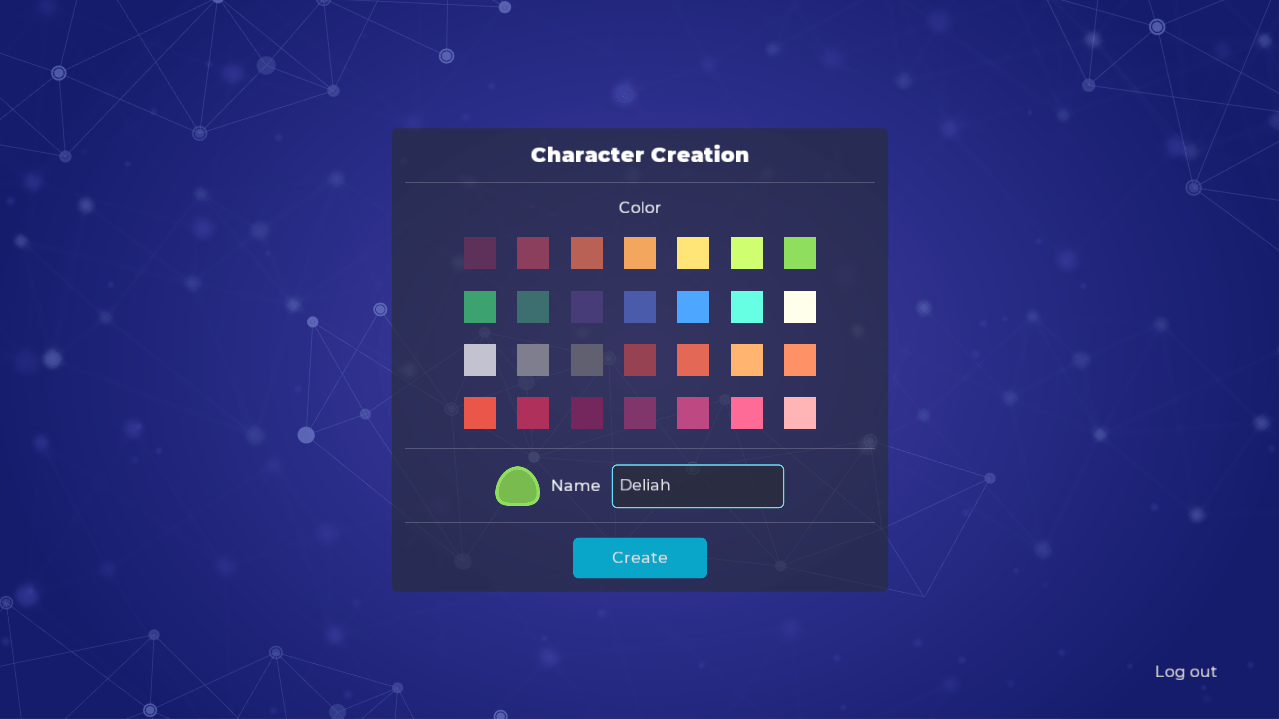Character creation screen