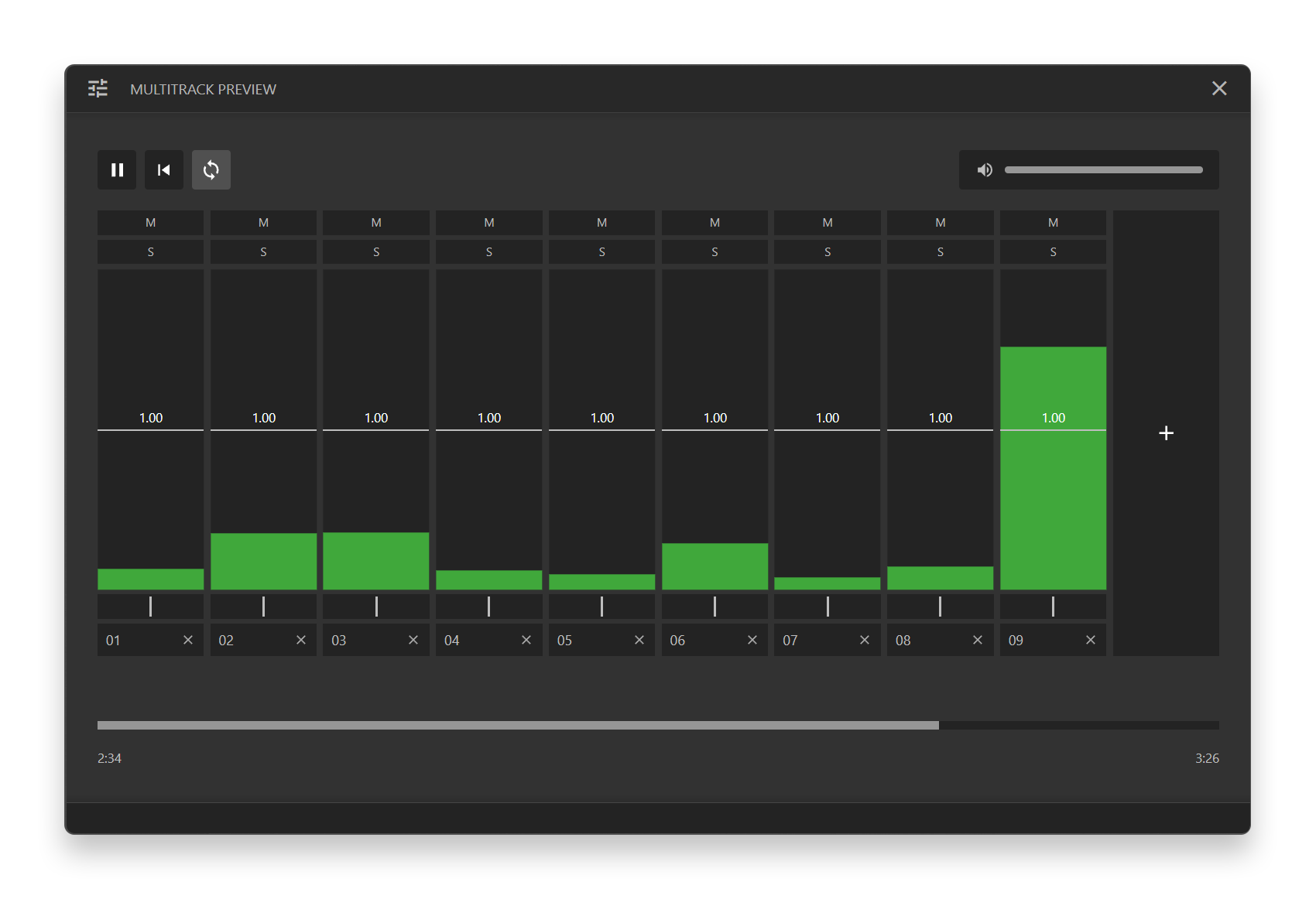 Multitrack Mixer Screenshot