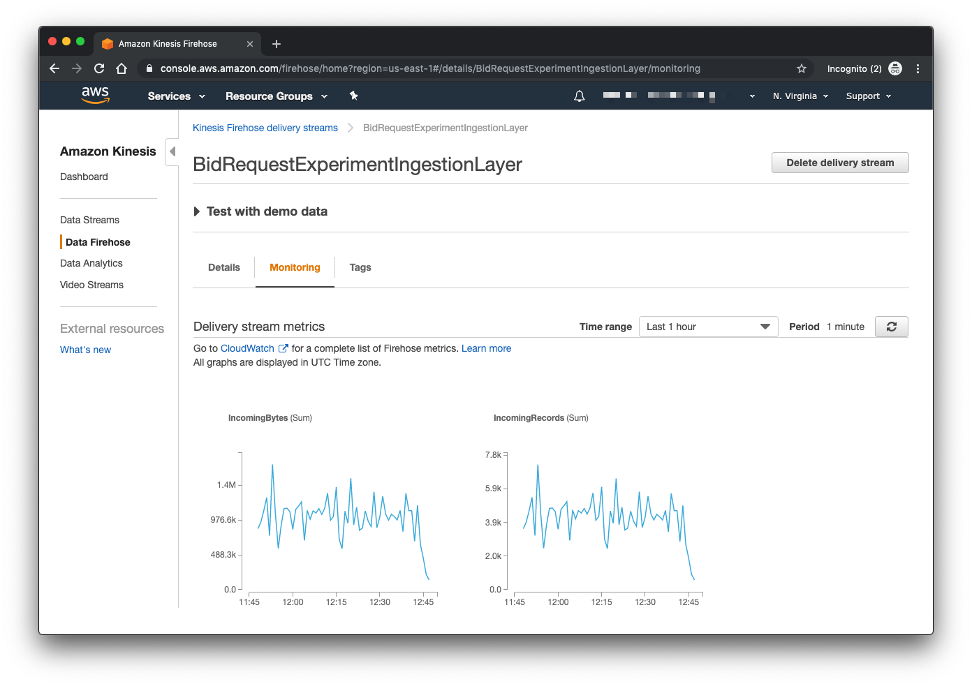 Kinesis delivery stream monitoring