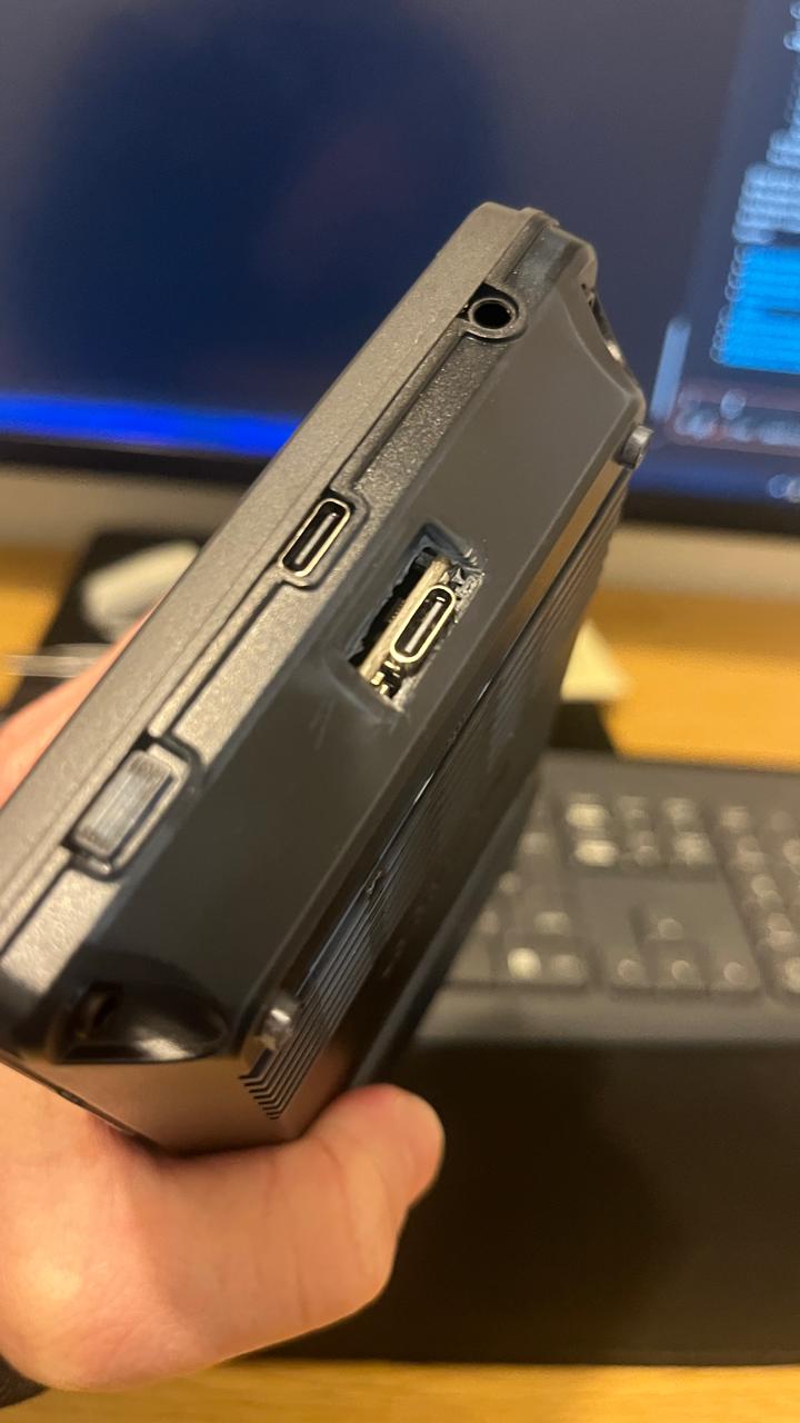 Enlarged USB opening in the PicoCalc case
