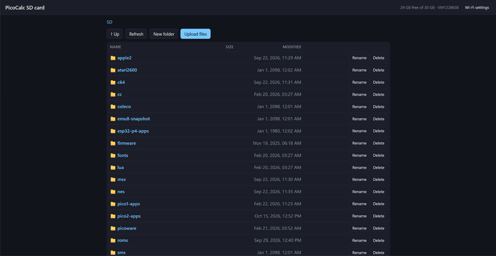 Web file manager in a browser