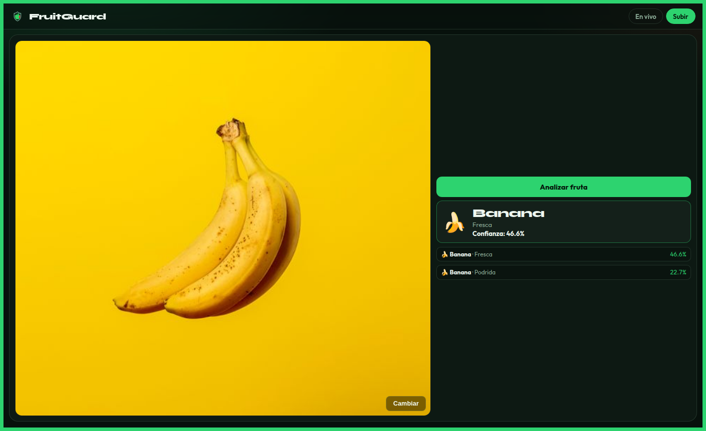 FruitGuard dashboard