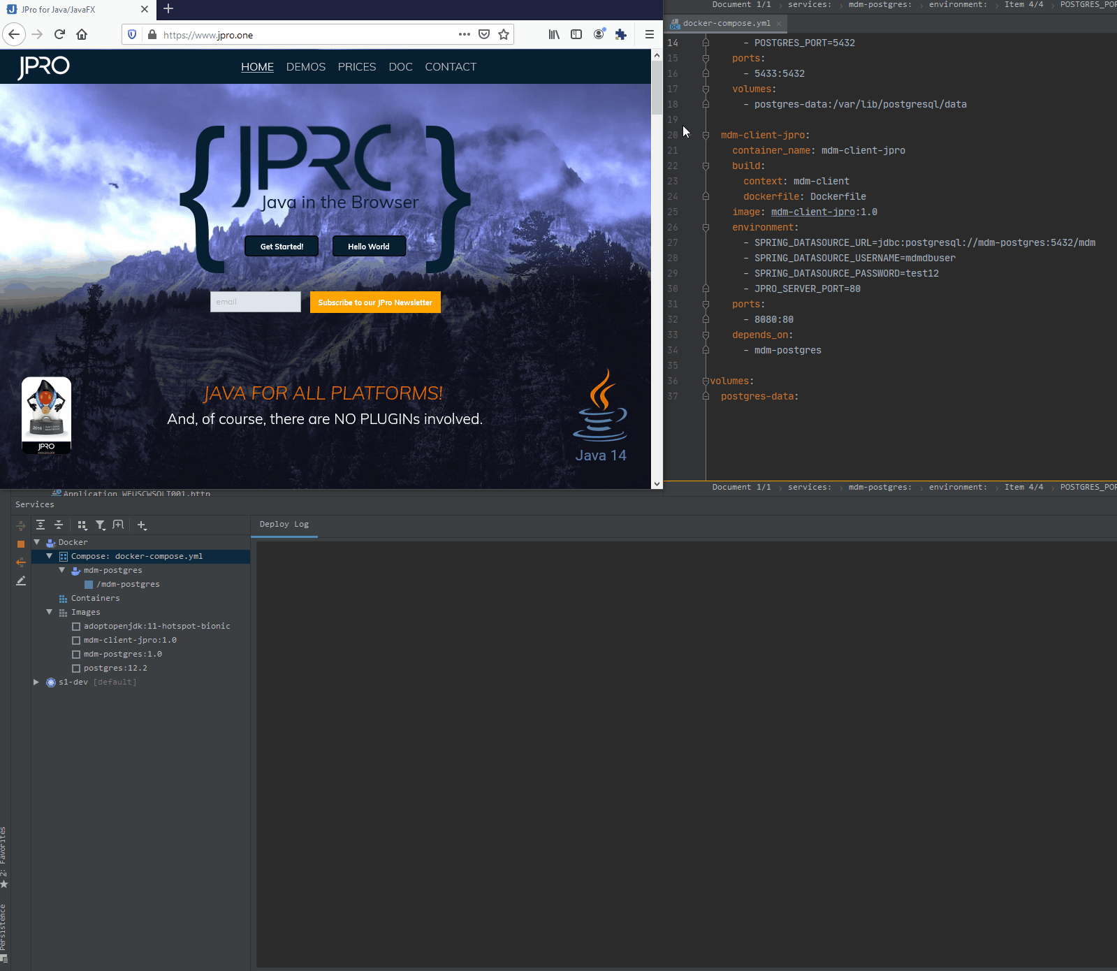running dockerized JavaFx client in browser