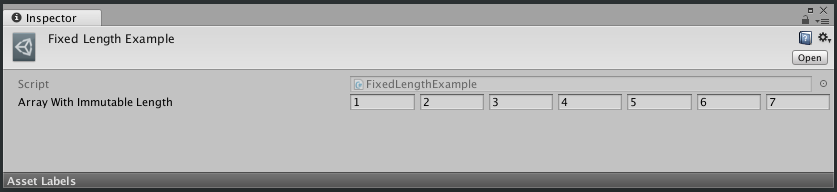 Fixed Length Attribute Example