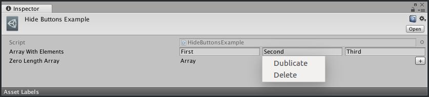 Hide Buttons Attribute Example