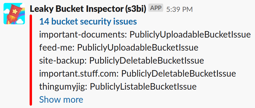 Leaky bucket Slack bot