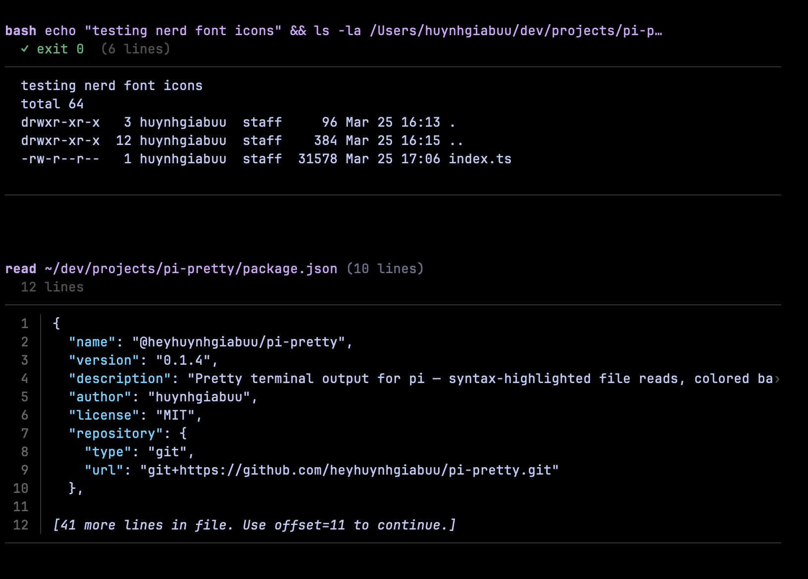 Bash and read rendering