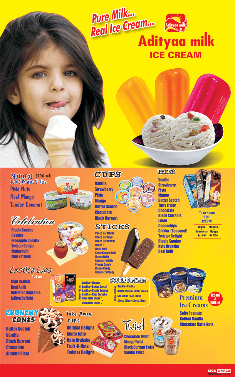 Sign World Aditya Icecreams