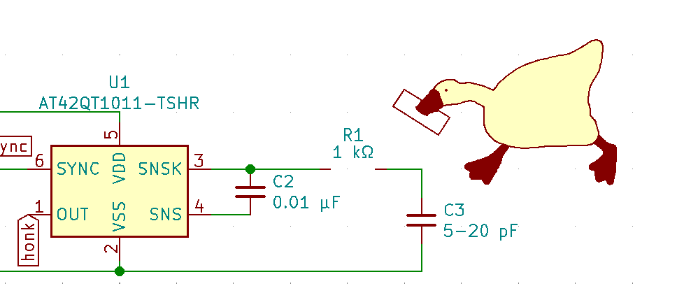 Schematic with goose stealing a resistor