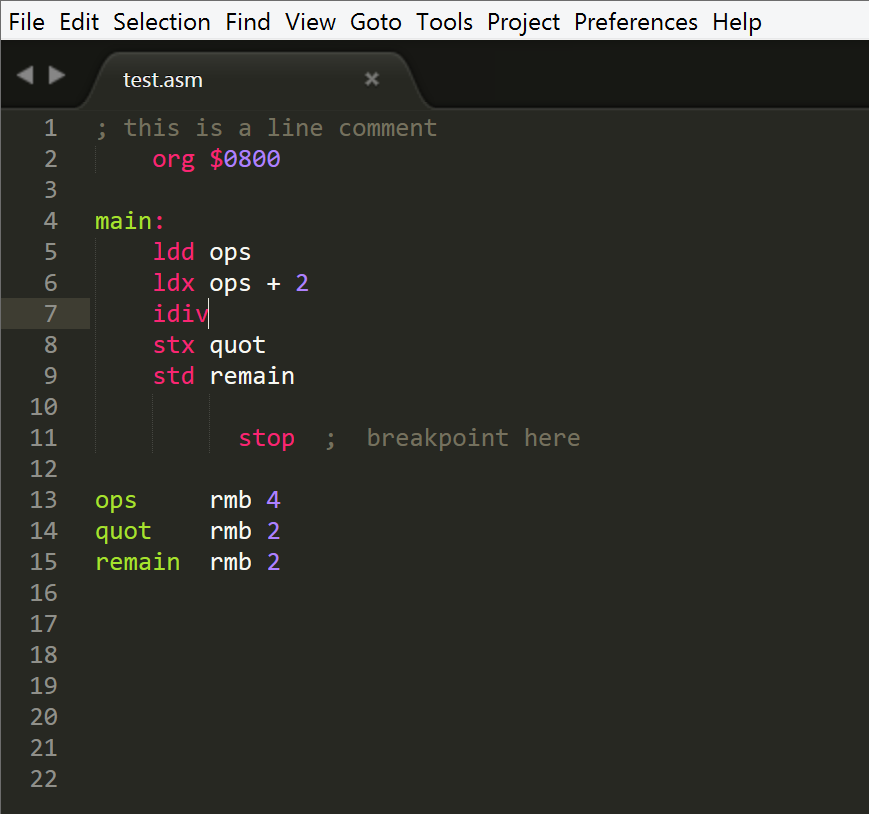 Syntax example