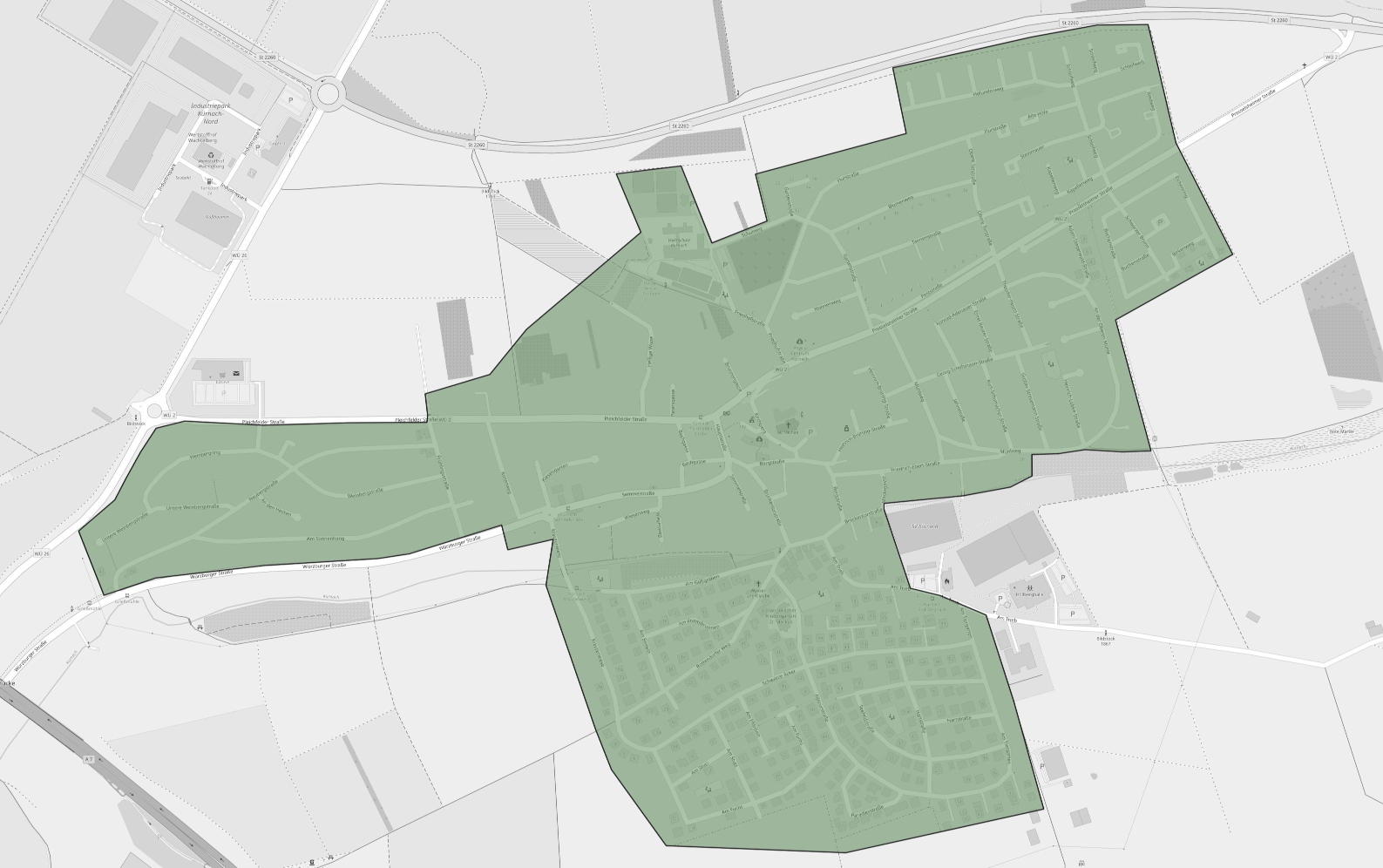Map of one residential land use polygon
